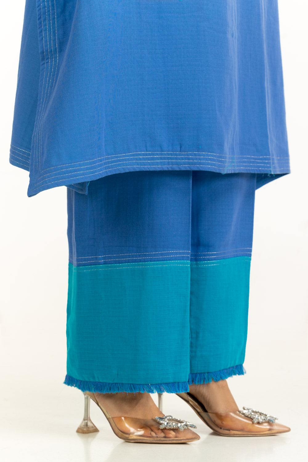 Dobby Embroidered Co-Ord Set - W-AP-25-447573