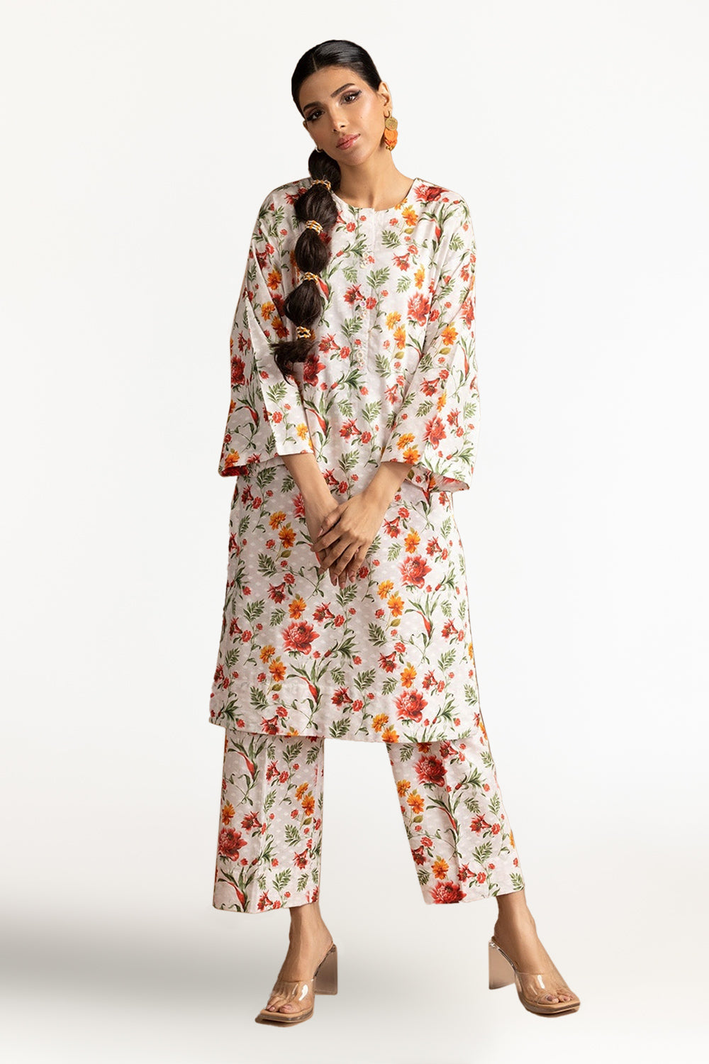 Dobby Printed Co-Ord Set - W-AP-24-401986