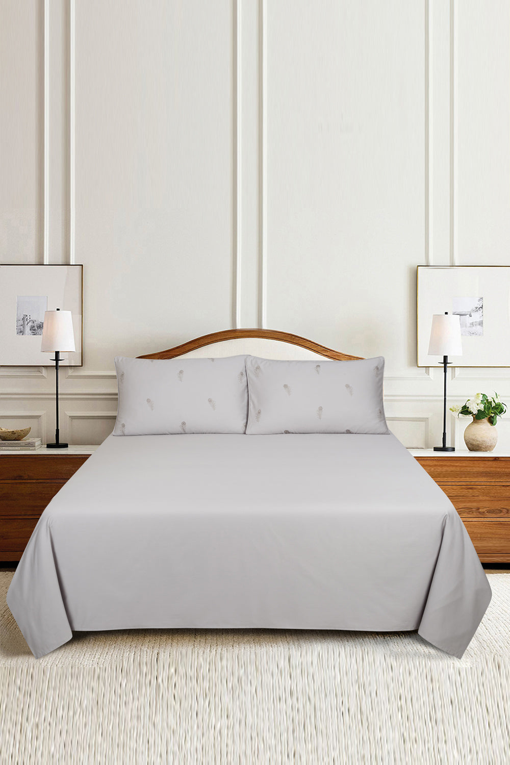 Dove T-400 Embroidered Bed Sheet Set