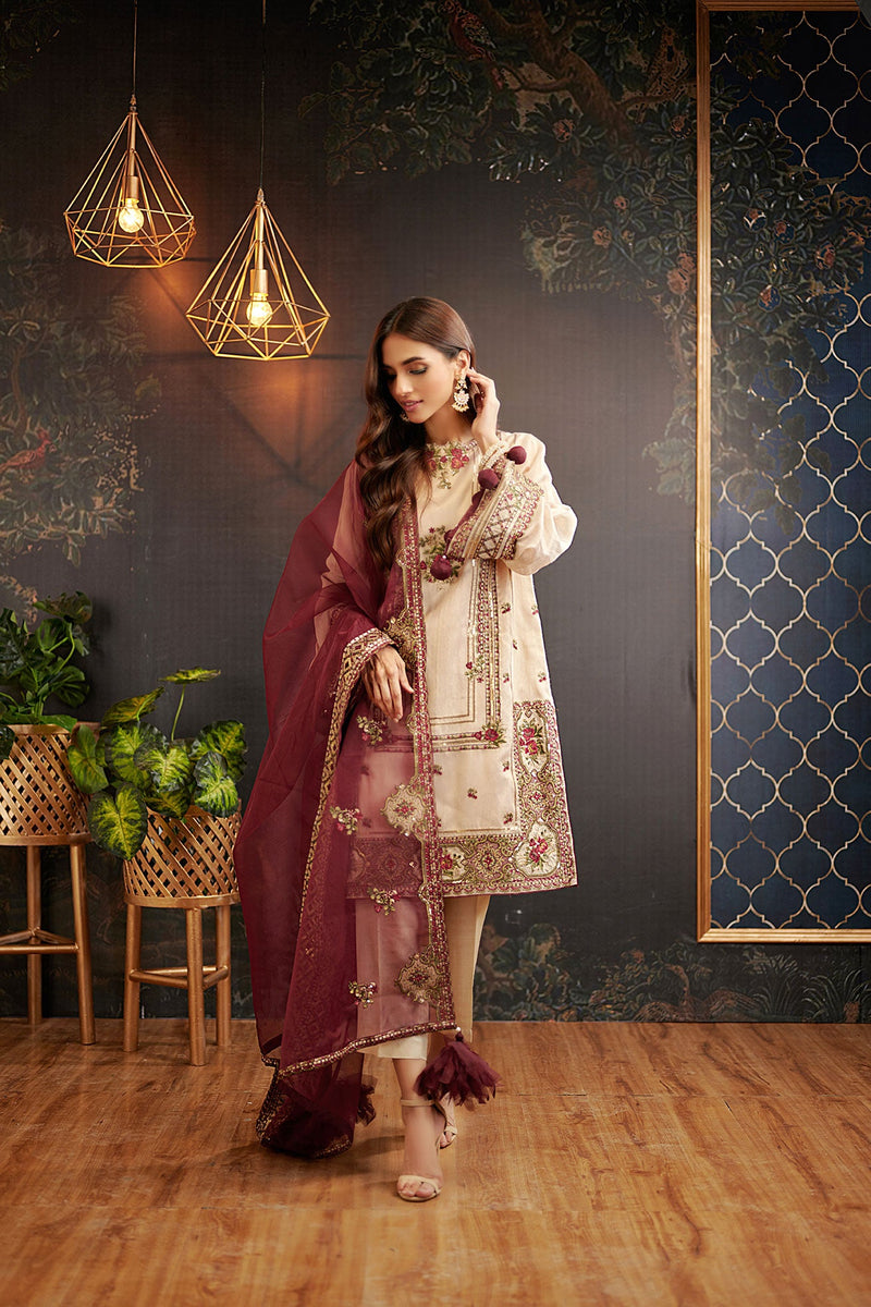 DU-3073 BEIGE COTTON-ZARI 4PCS