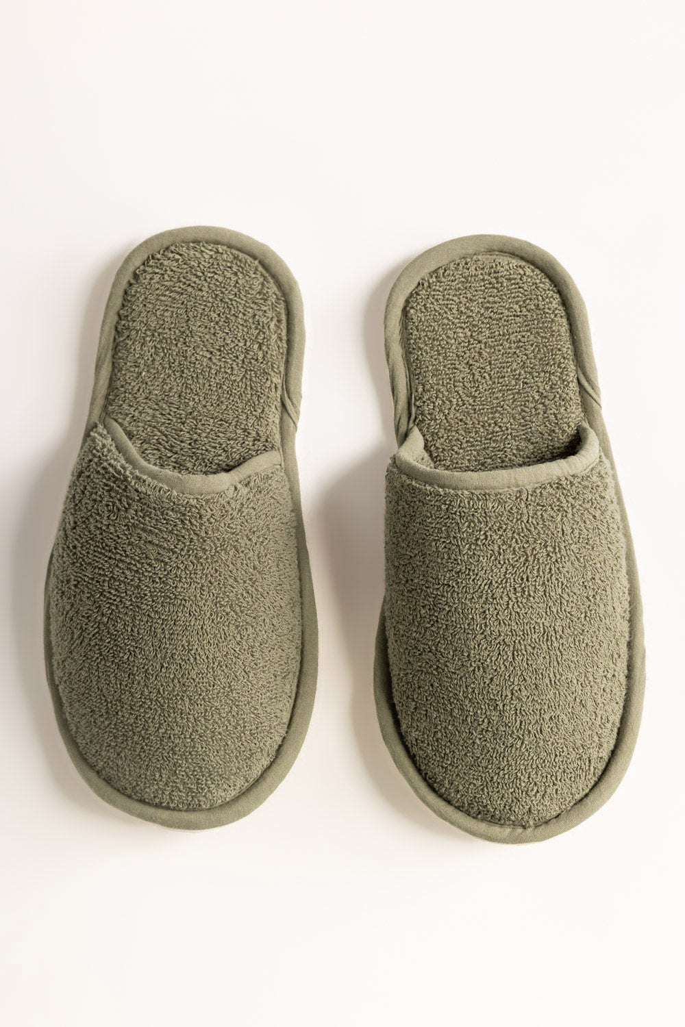 Dusty Green Terry Slippers