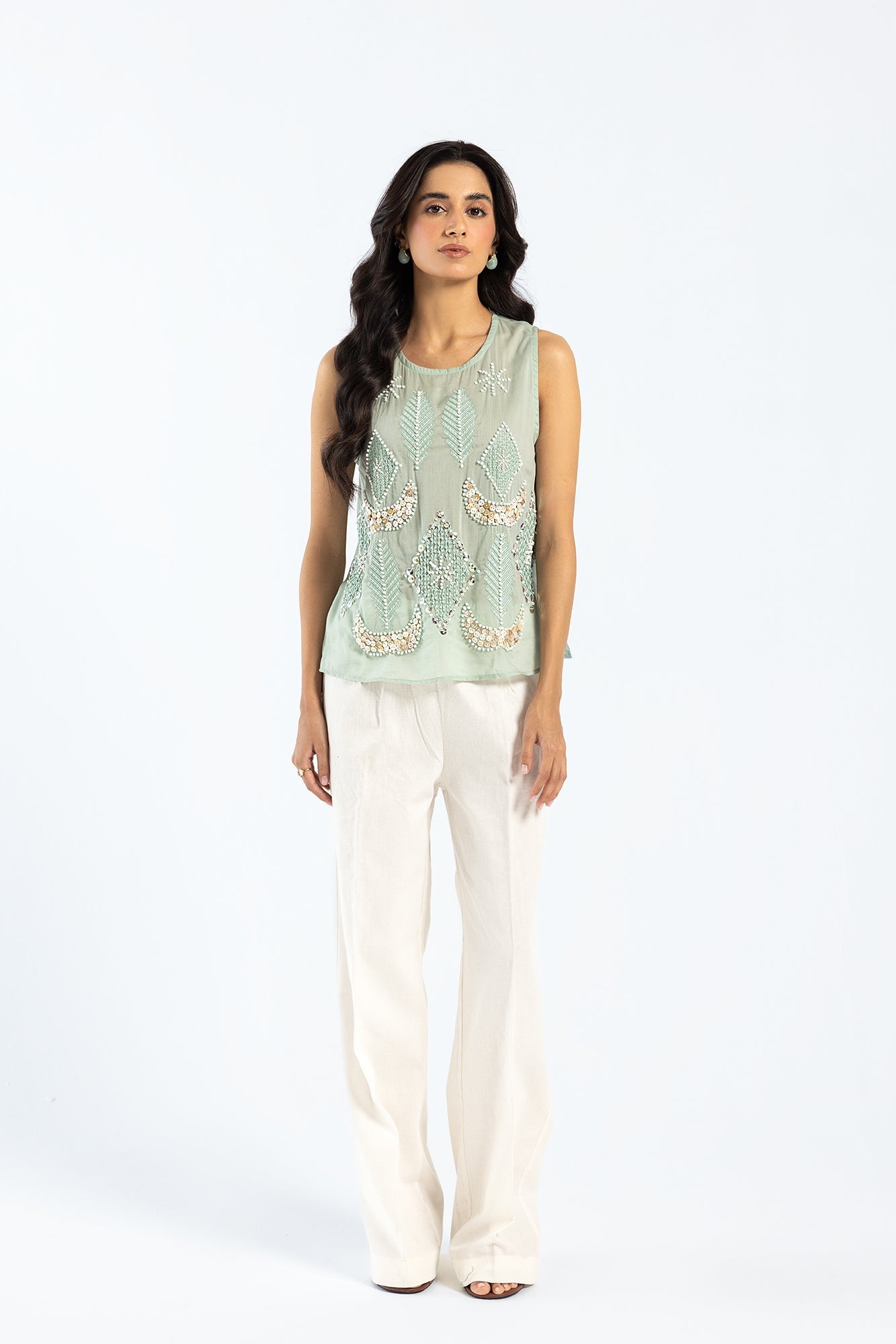 3 Piece Embroidered Raw Silk Suit