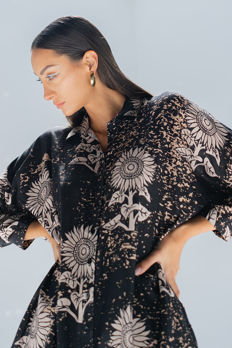 Black flower 2 piece
