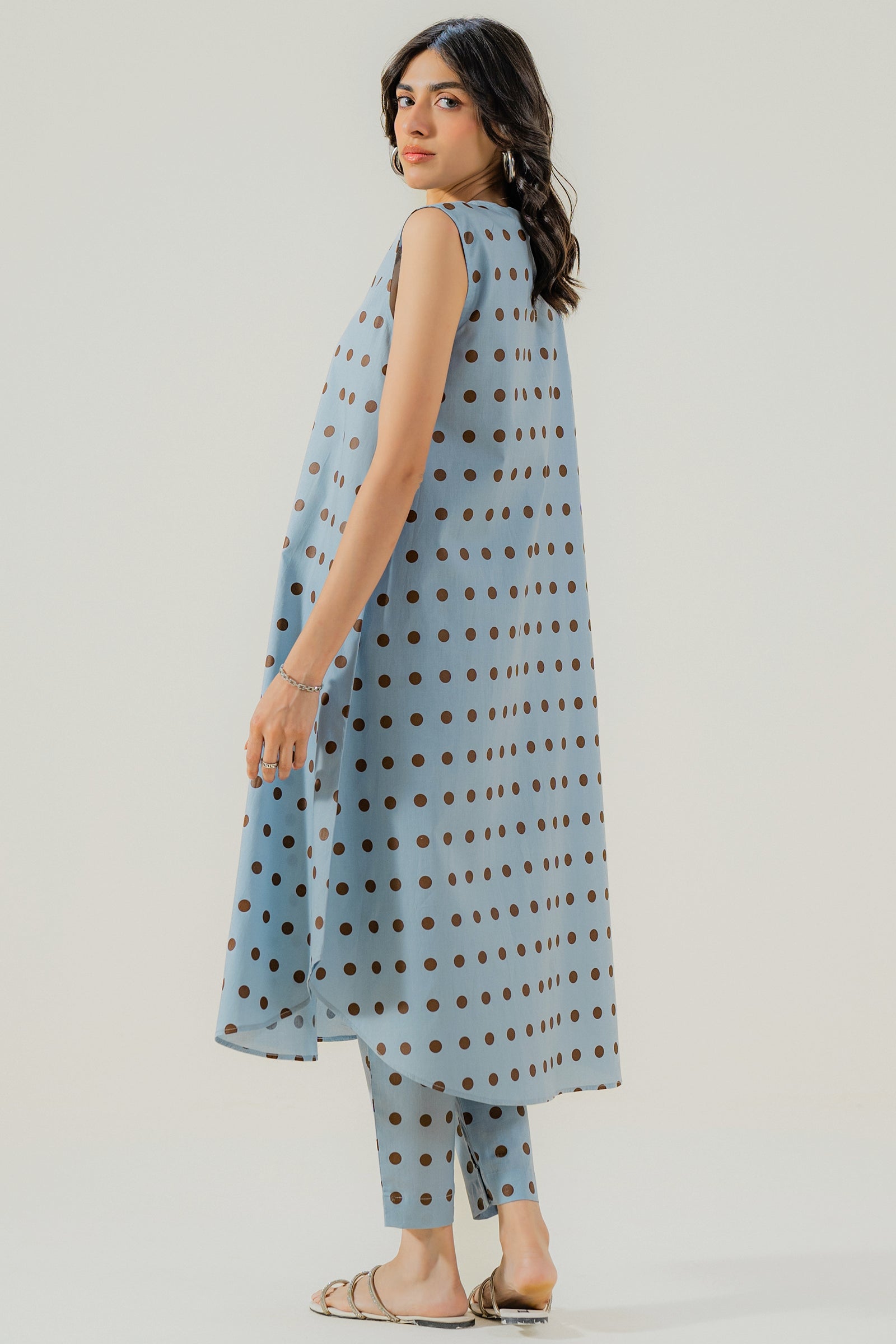 Blue Polka Sleeveless 2 piece