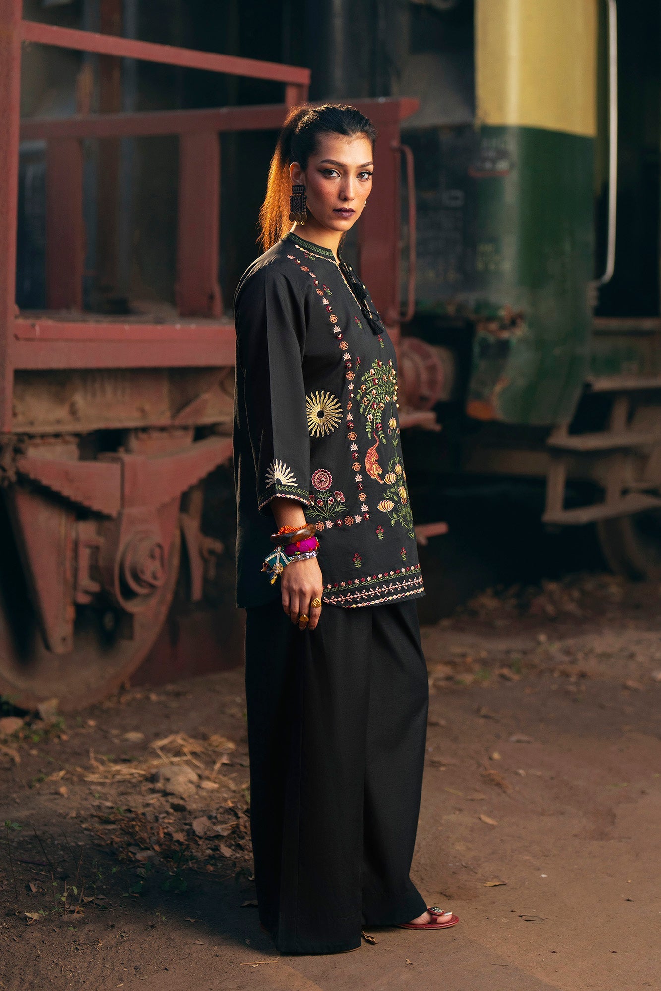 3 Piece Embroidered Organza Suit