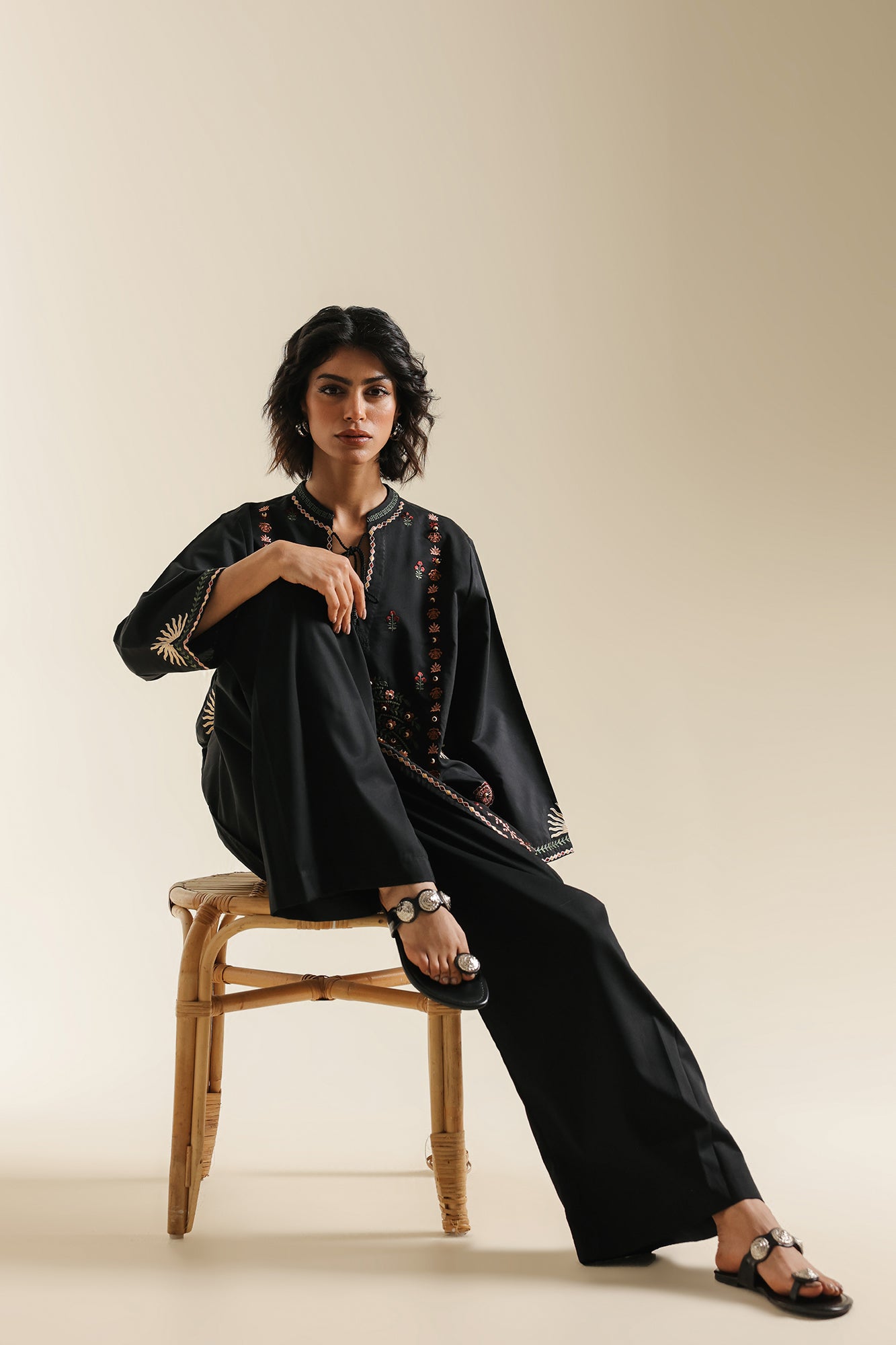 3 Piece Embroidered Organza Suit
