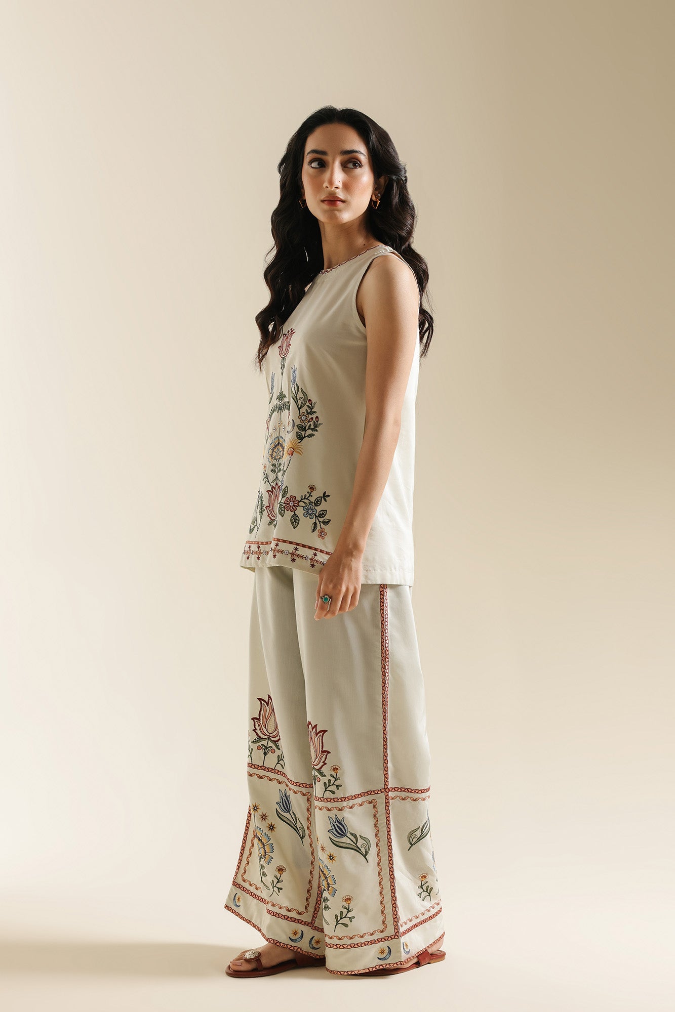 3 Piece Embroidered Organza Suit