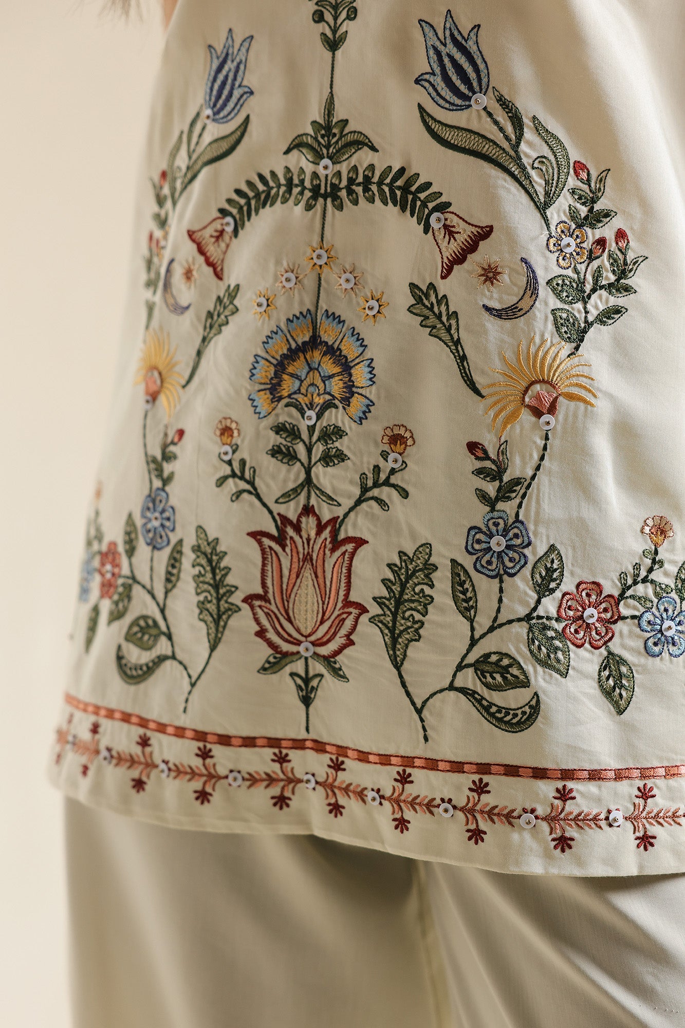3 Piece Embroidered Organza Suit