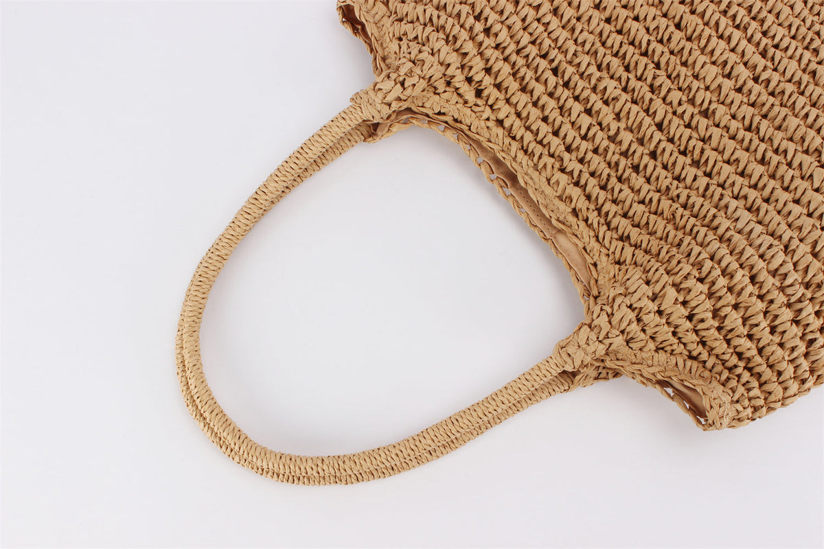 Azure Raffia Tote Bag