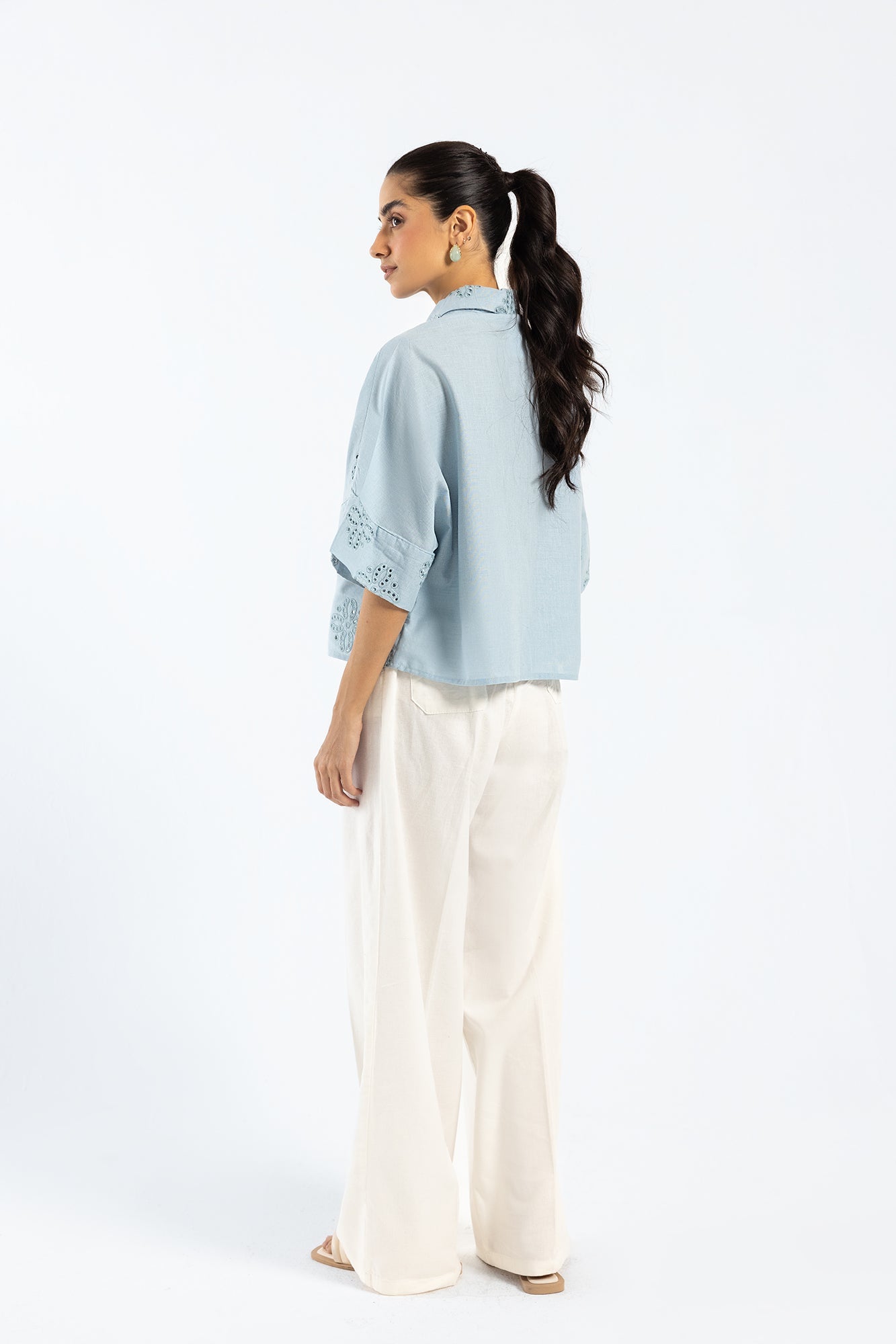 3 Piece Embroidered Cotton Net Suit