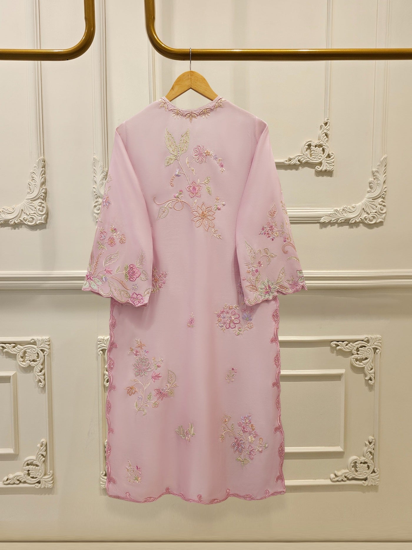 3 Piece- Pure Khadi Silk Embroidered Suit S112040