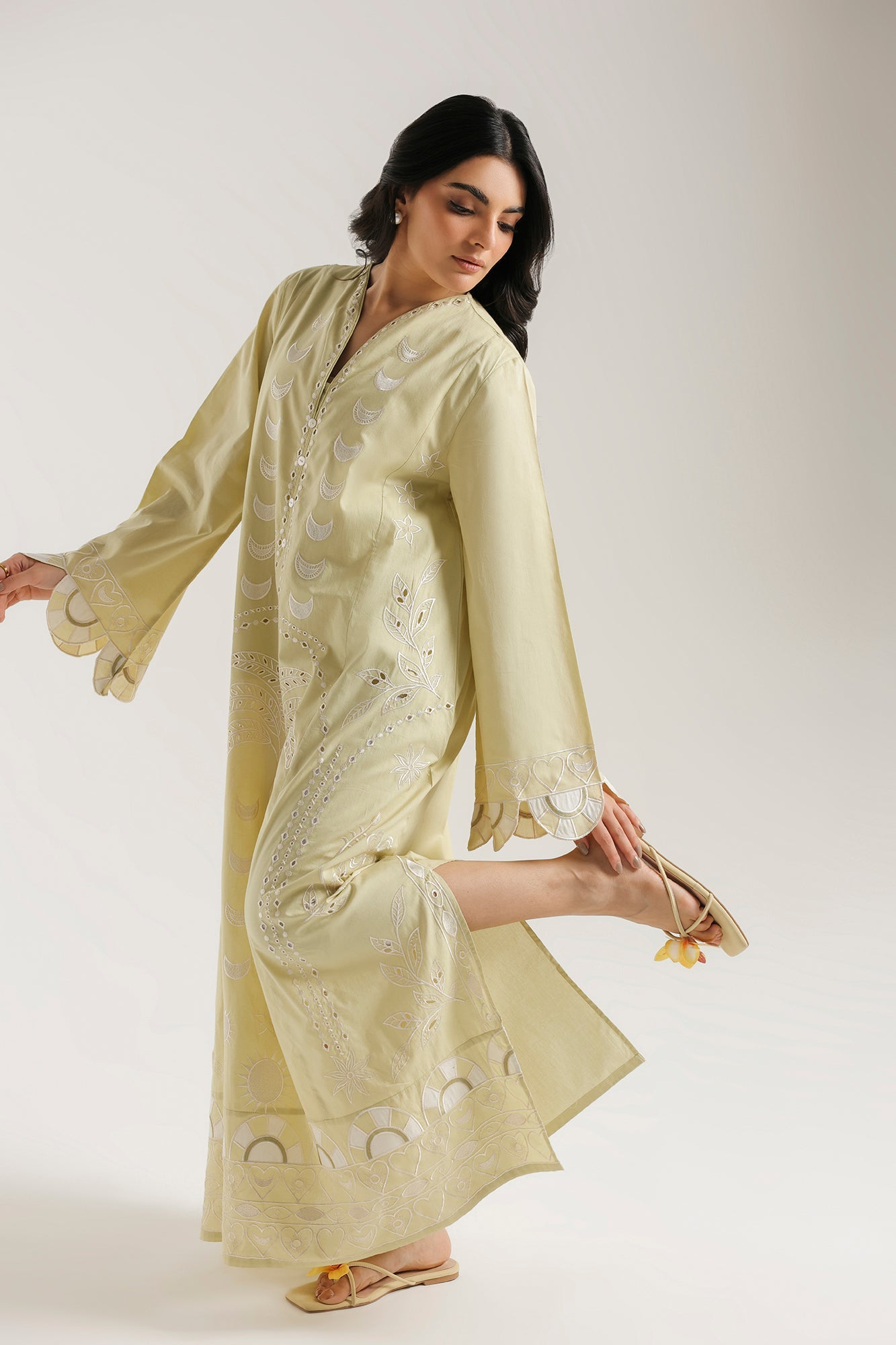 3 Piece Embroidered Tissue Suit