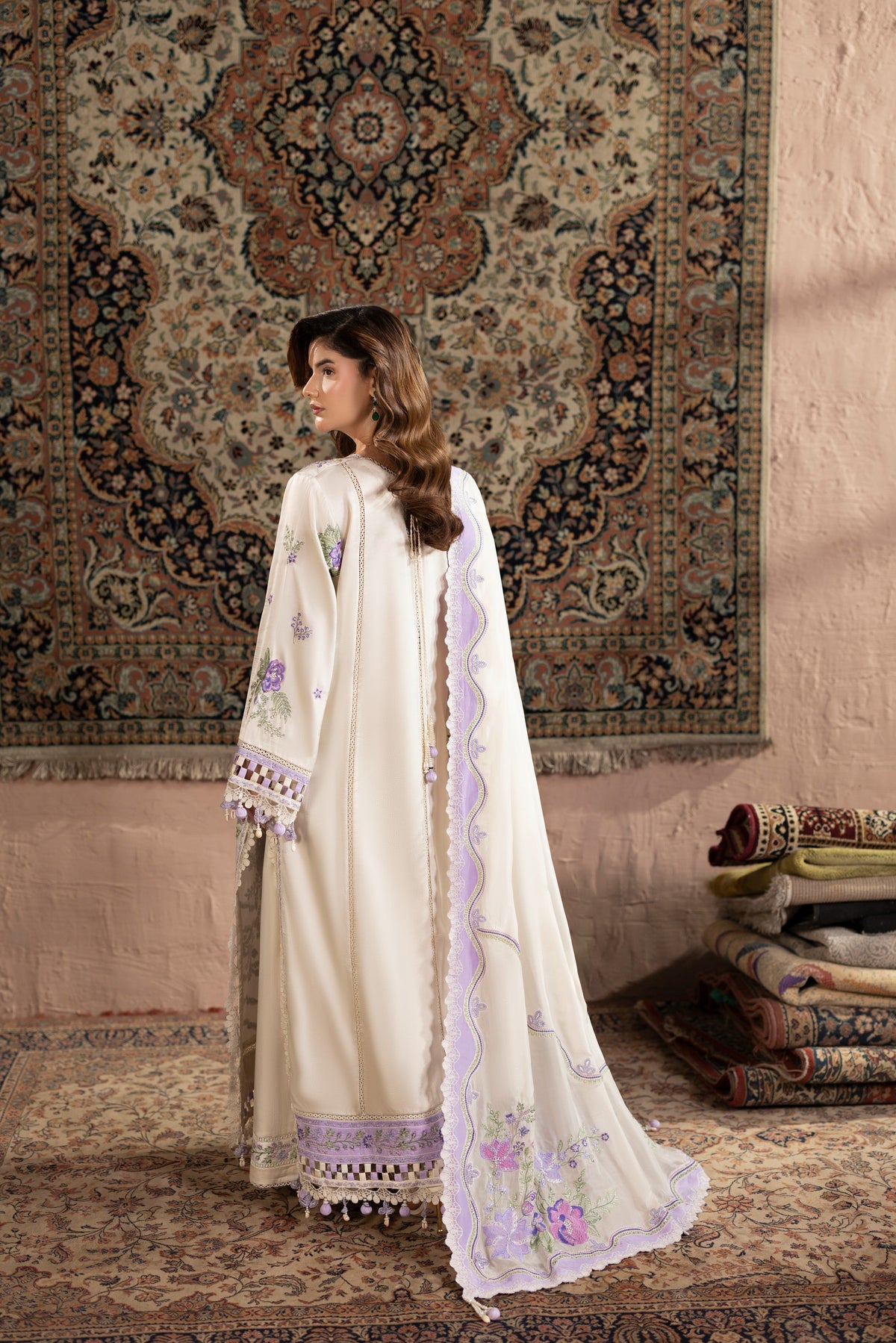 Aneelas Premium Shamoz Silk Emb 3pc [FC-49] [Dispatch Time 2 Month]