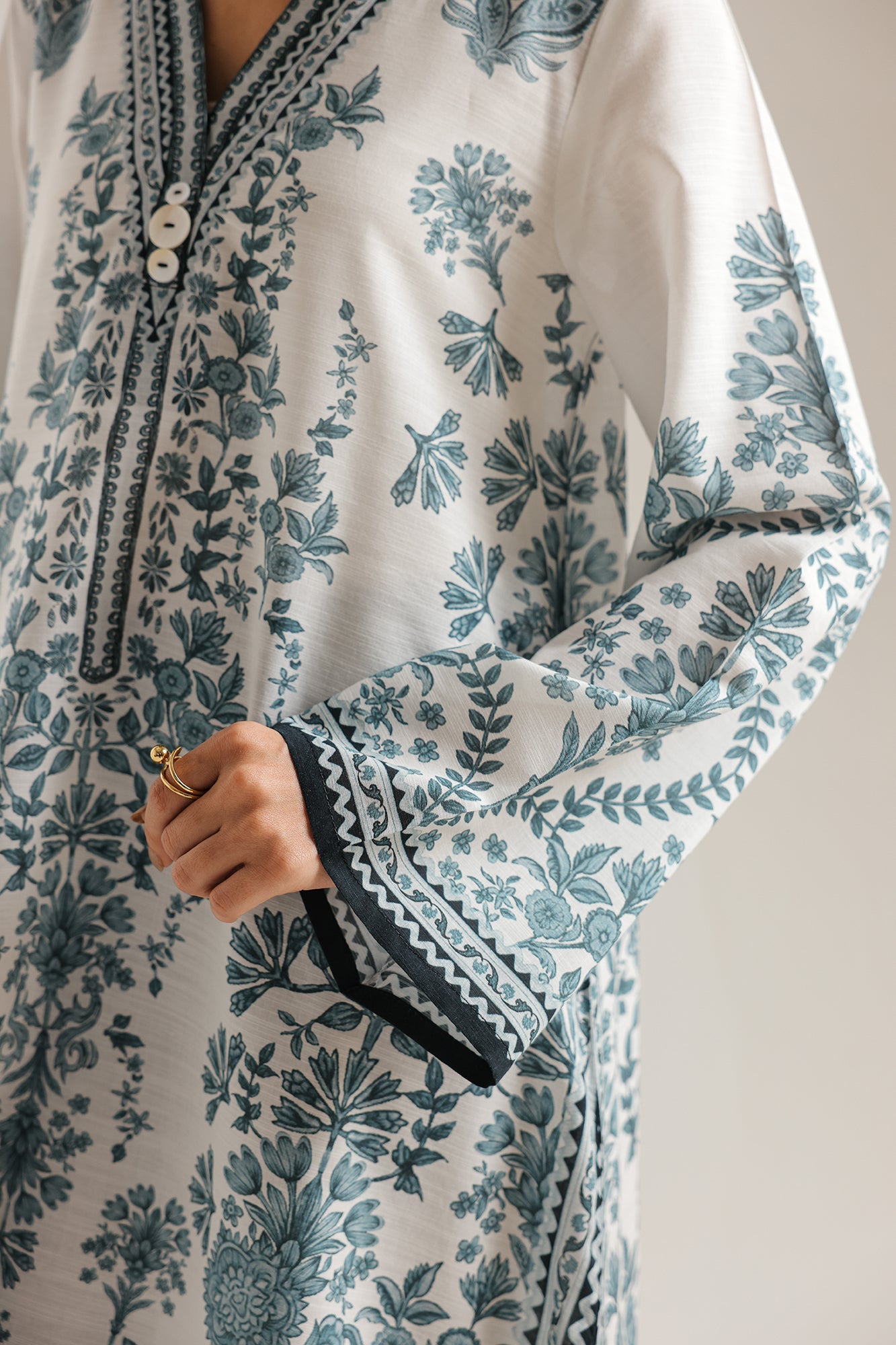 3 Piece Embroidered Raw Silk Suit