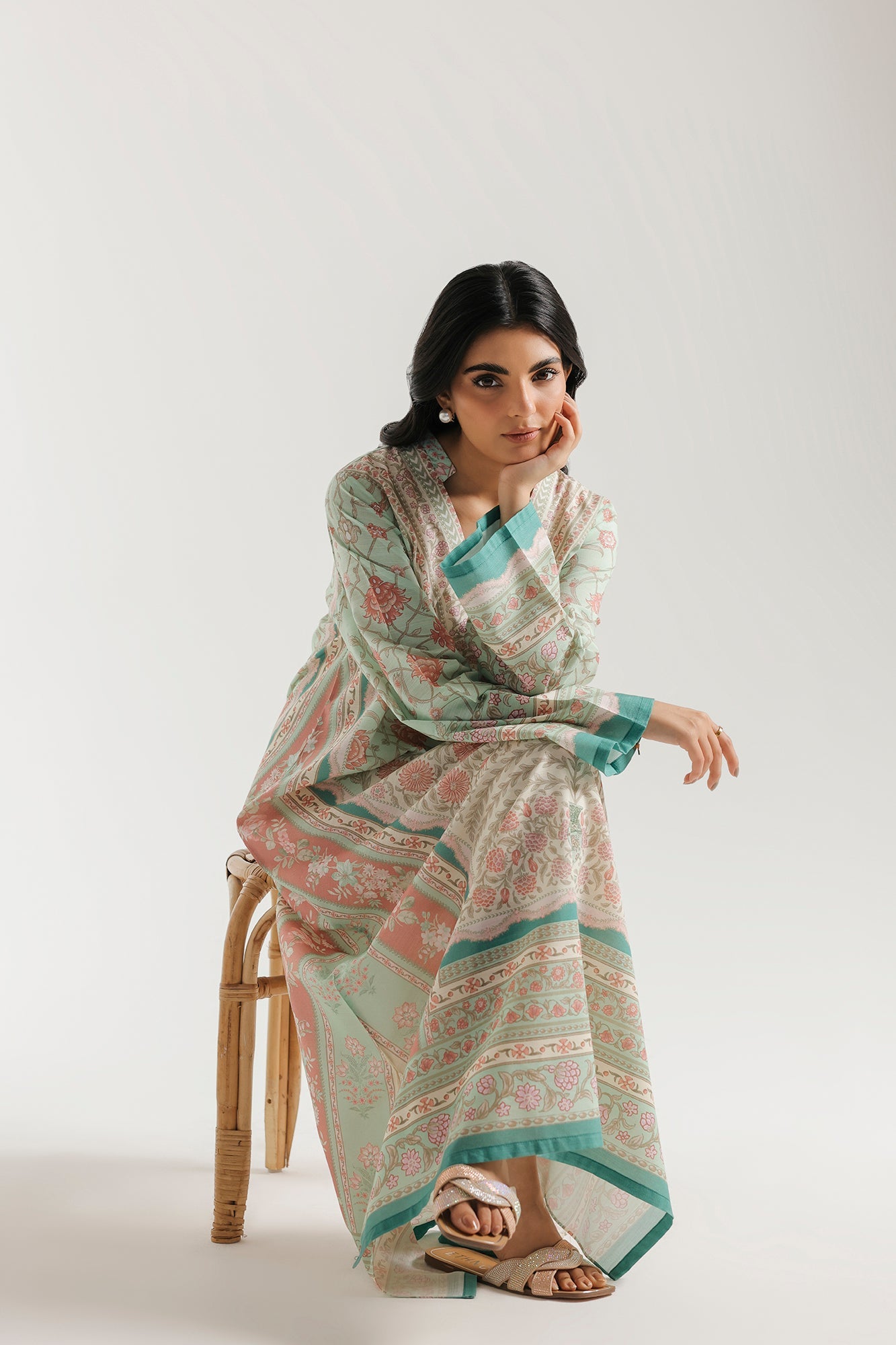 3 Piece Embroidered Dobby Lawn Suit