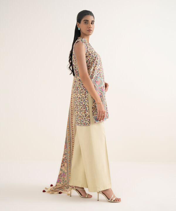 3 Piece - Embroidered Cotton Suit