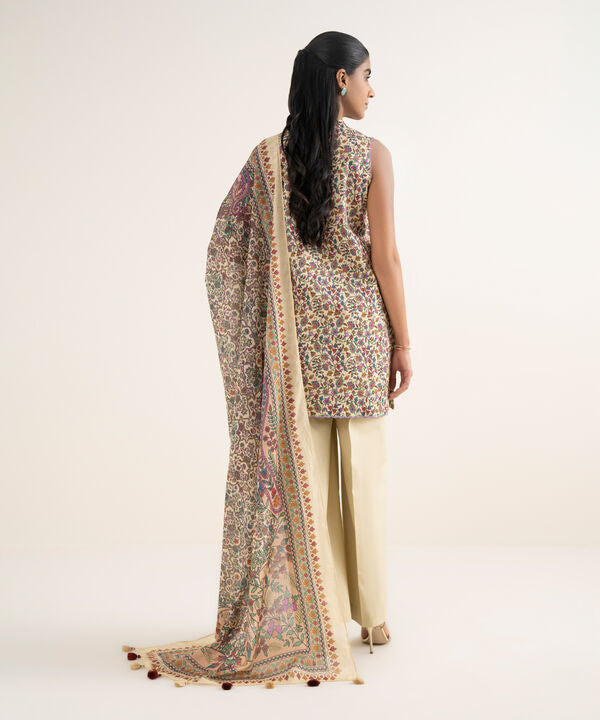 3 Piece - Embroidered Cotton Suit