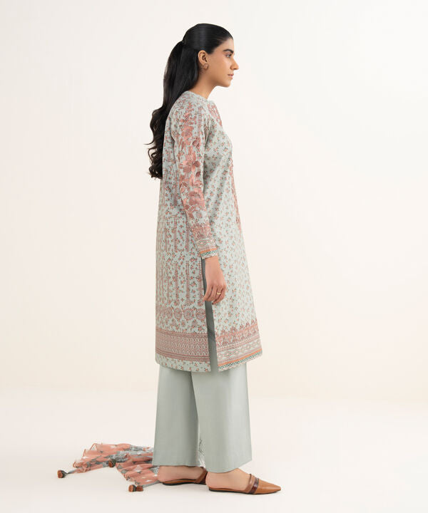 3 Piece - Embroidered Cotton Suit