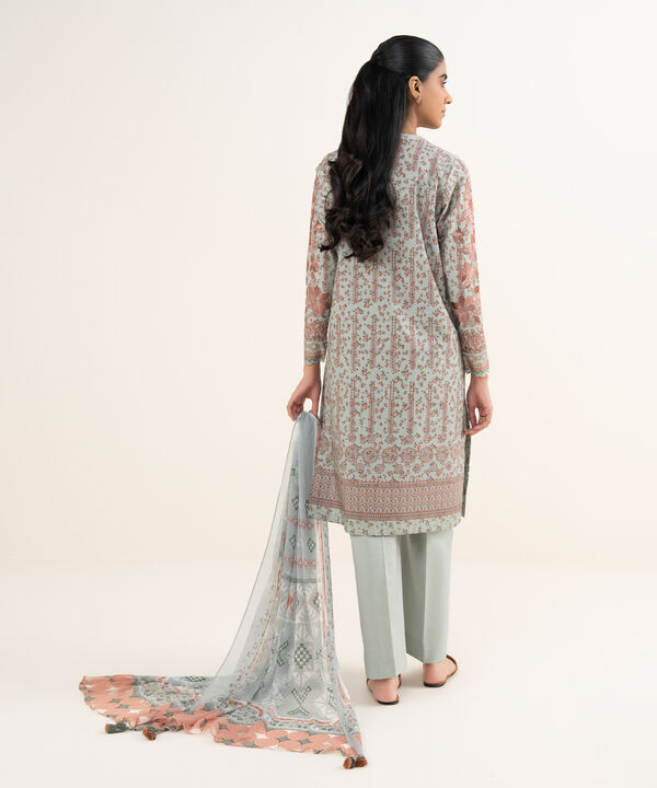 3 Piece - Embroidered Cotton Suit