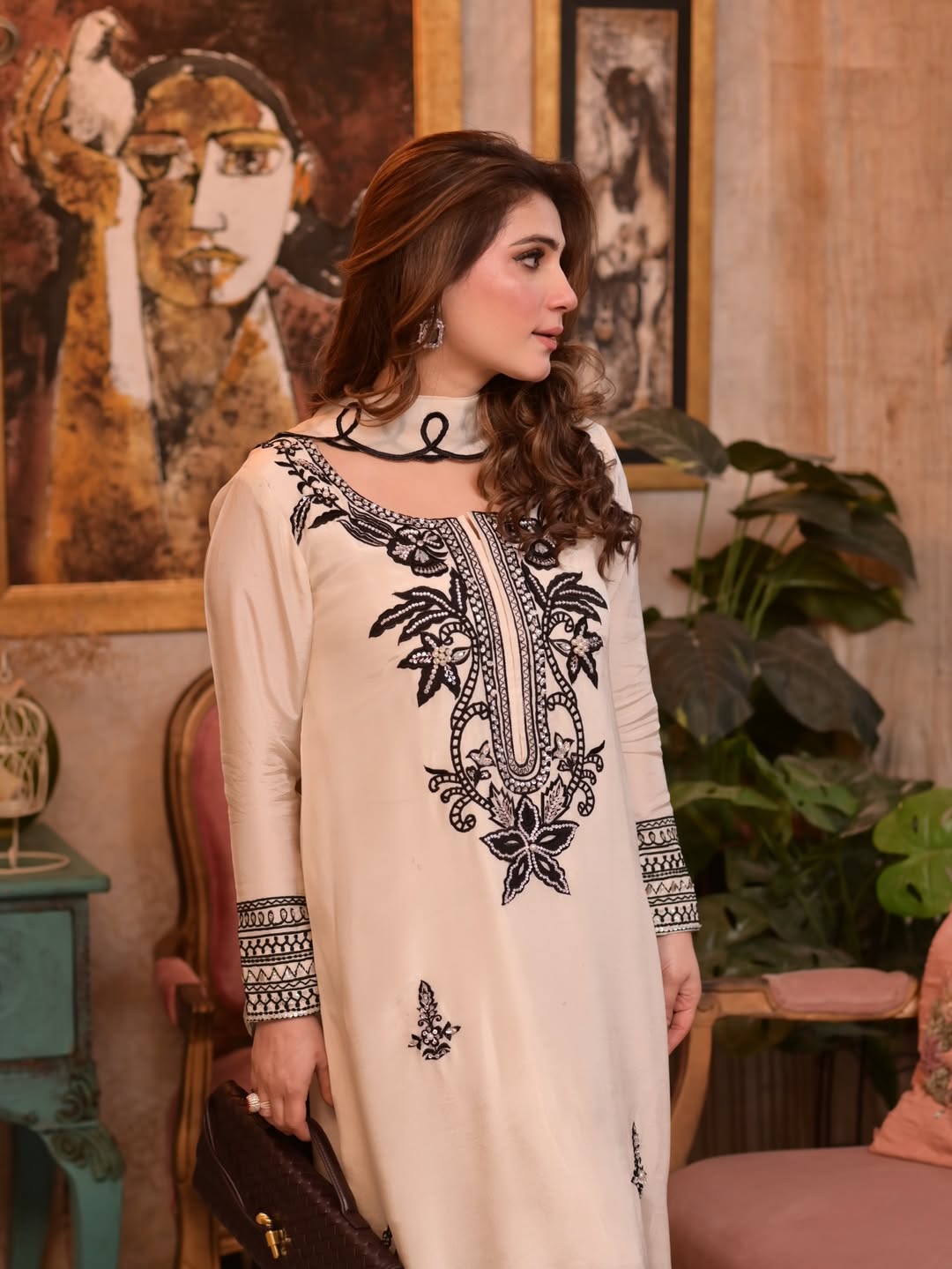Ivory Mist Kaftan by Alizay Saad