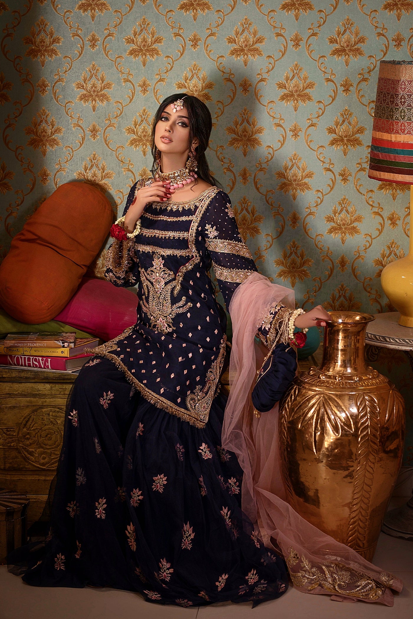3 Piece Embroidered Organza Suit