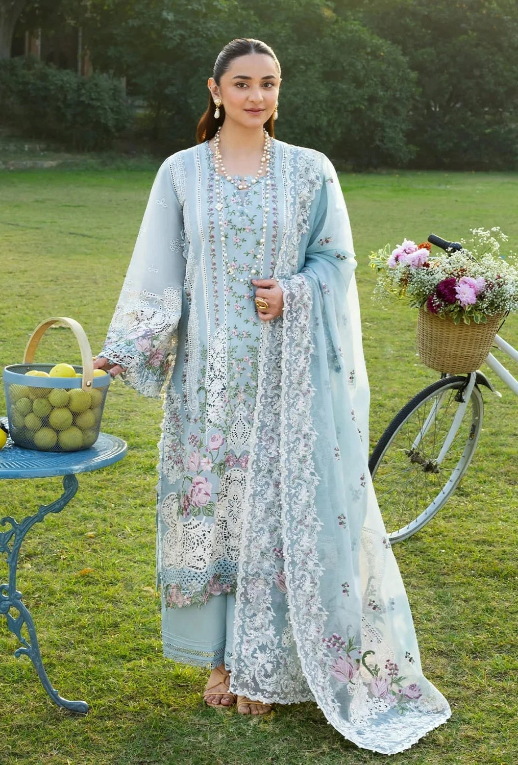 Elaf - Luxury Lawn Embroidered 3 Piece Unstitched - MORNING DRIZZLE