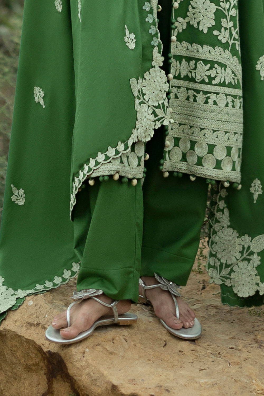 3 Piece Embroidered Pashmina Suit with Embroidered Pashmina Dupatta