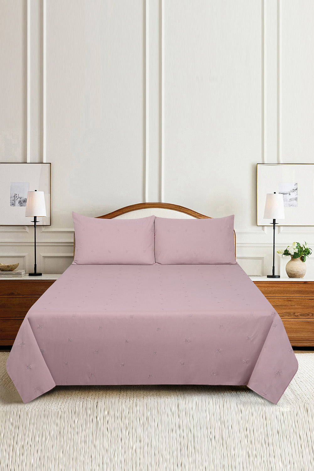 Es-04 Dyed Embroidered Sheet Set