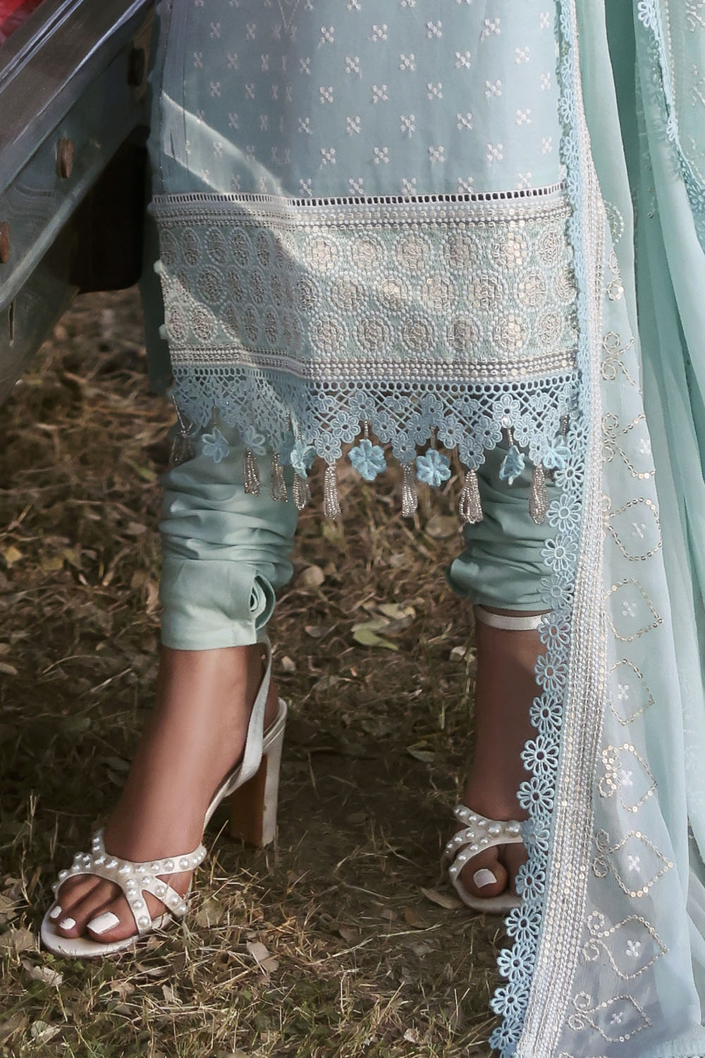 3 Piece Embroidered Lawn Suit With Embroidered Chiffon Dupatta