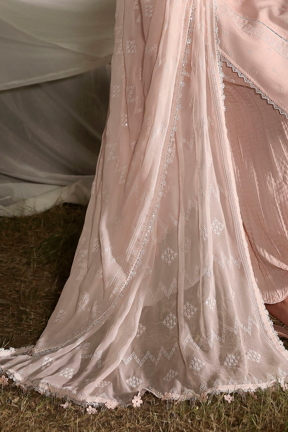 3 Piece Embroidered Lawn Suit With Embroidered Chiffon Dupatta