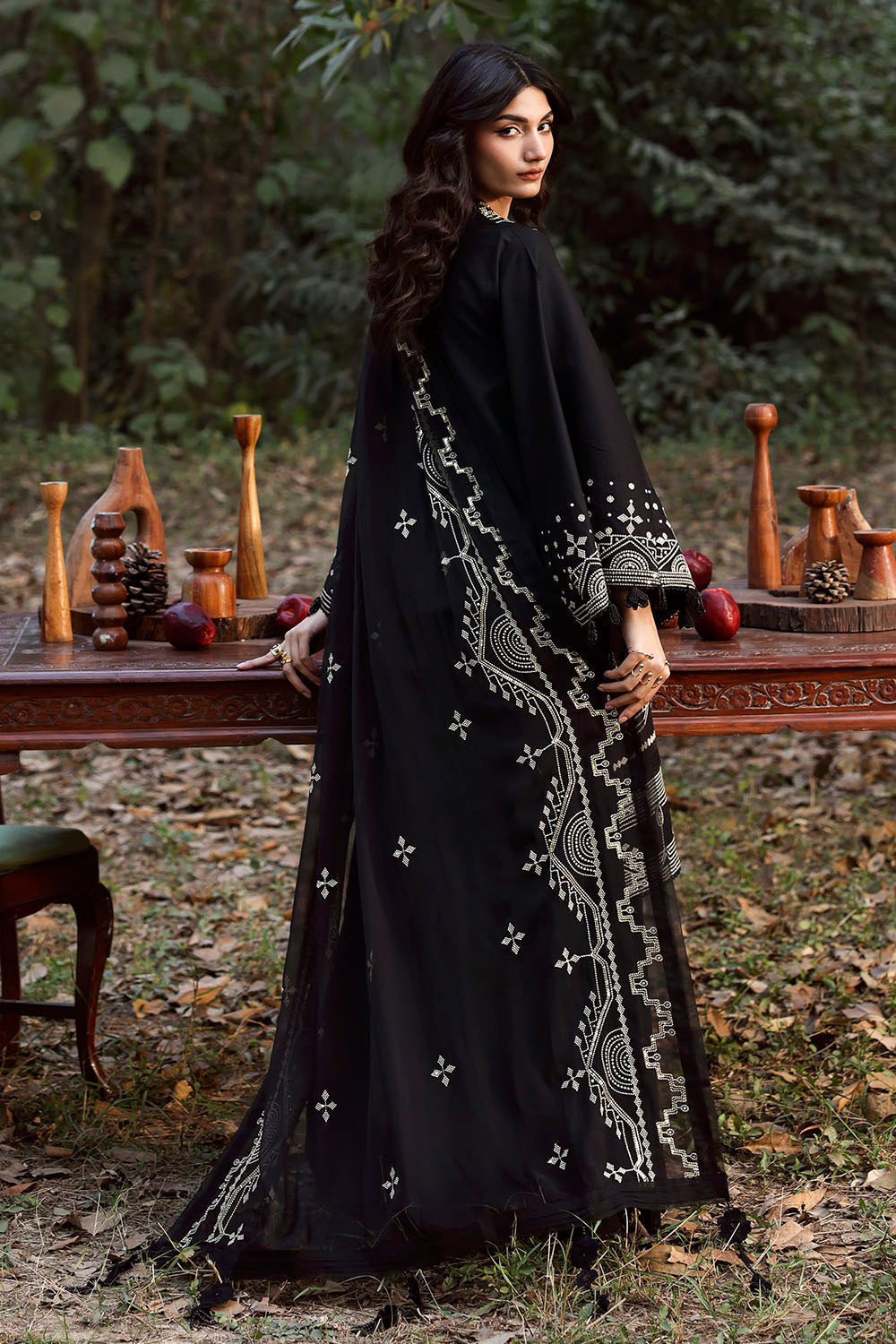 3 Piece Embroidered Lawn Suit with Embroidered Chiffon Dupatta