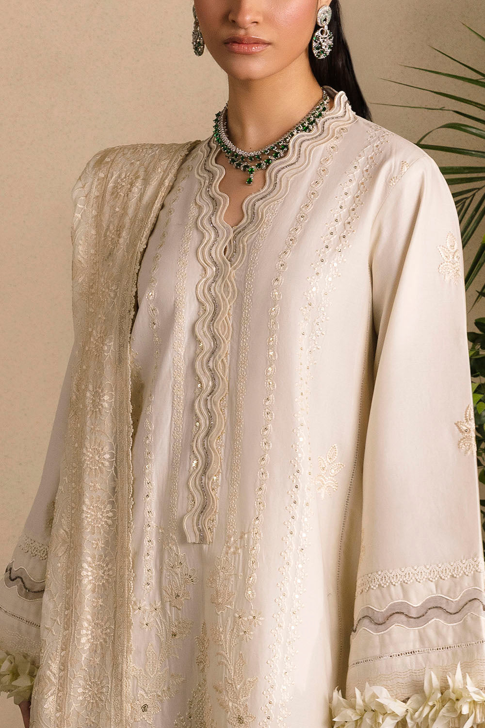 3 Piece Embroidered Lawn Suit with Embroidered Chiffon Dupatta