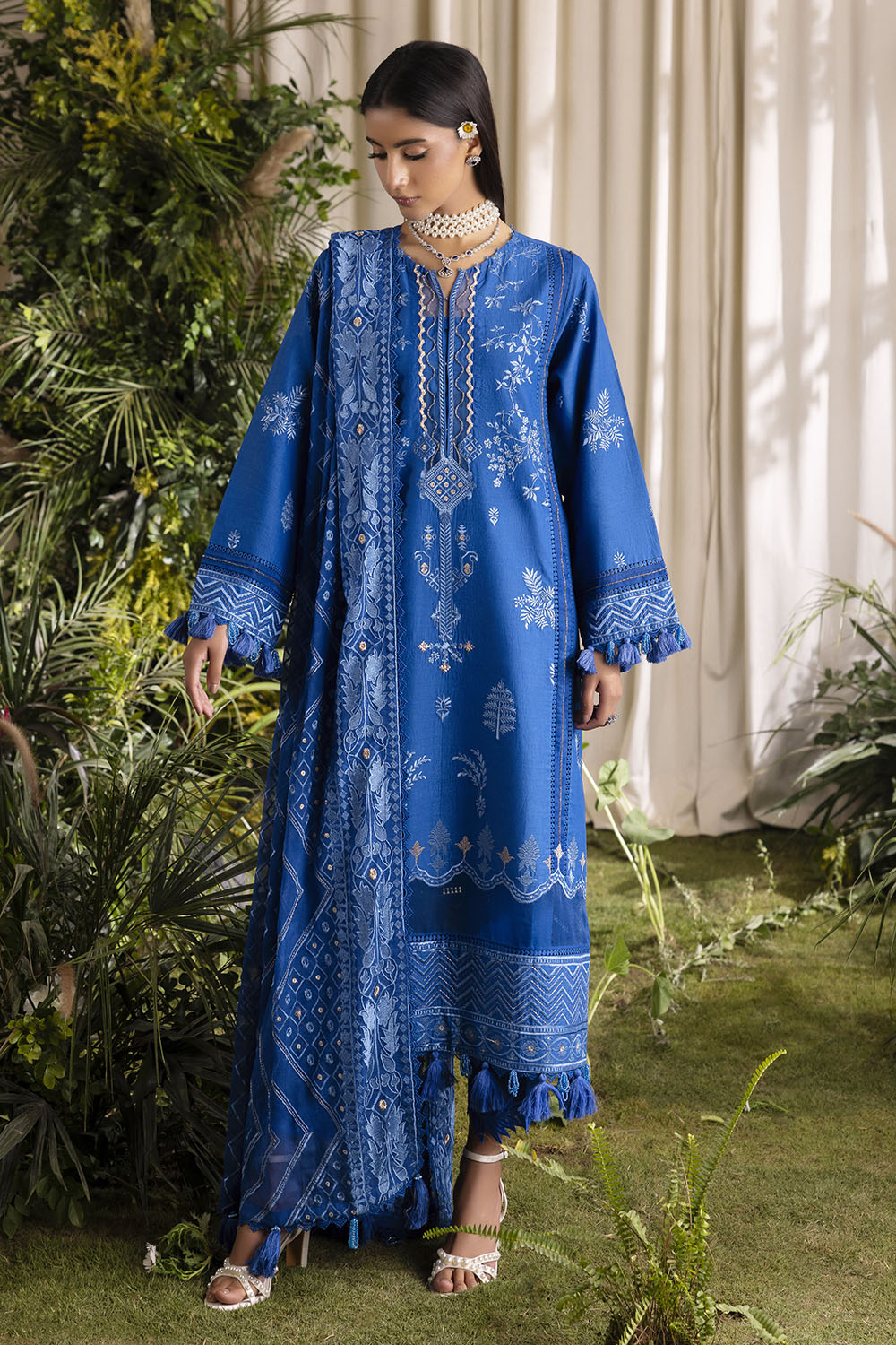 3 Piece Embroidered Lawn Suit with Embroidered Chiffon Dupatta