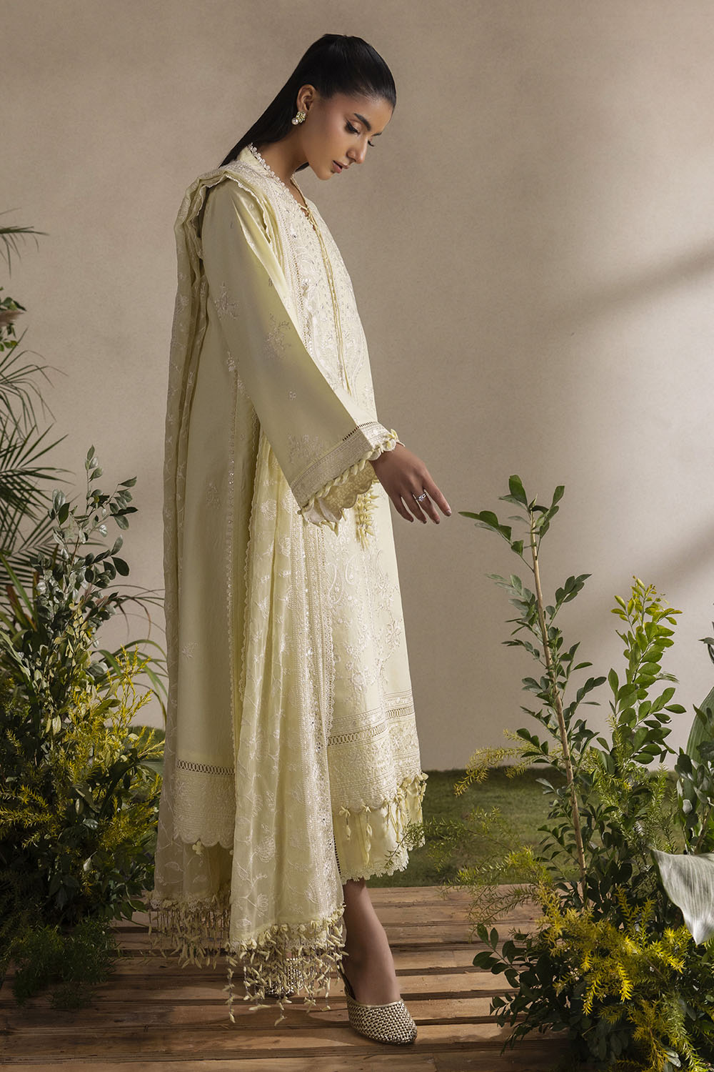3 Piece Embroidered Lawn Suit with Embroidered Chiffon Dupatta