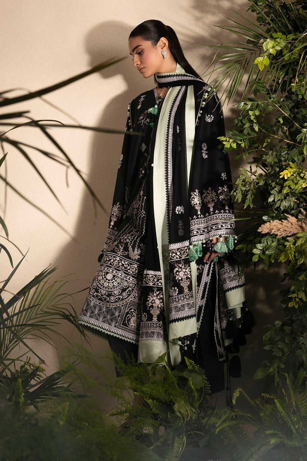 3 Piece Embroidered Lawn Suit with Embroidered Chiffon Dupatta