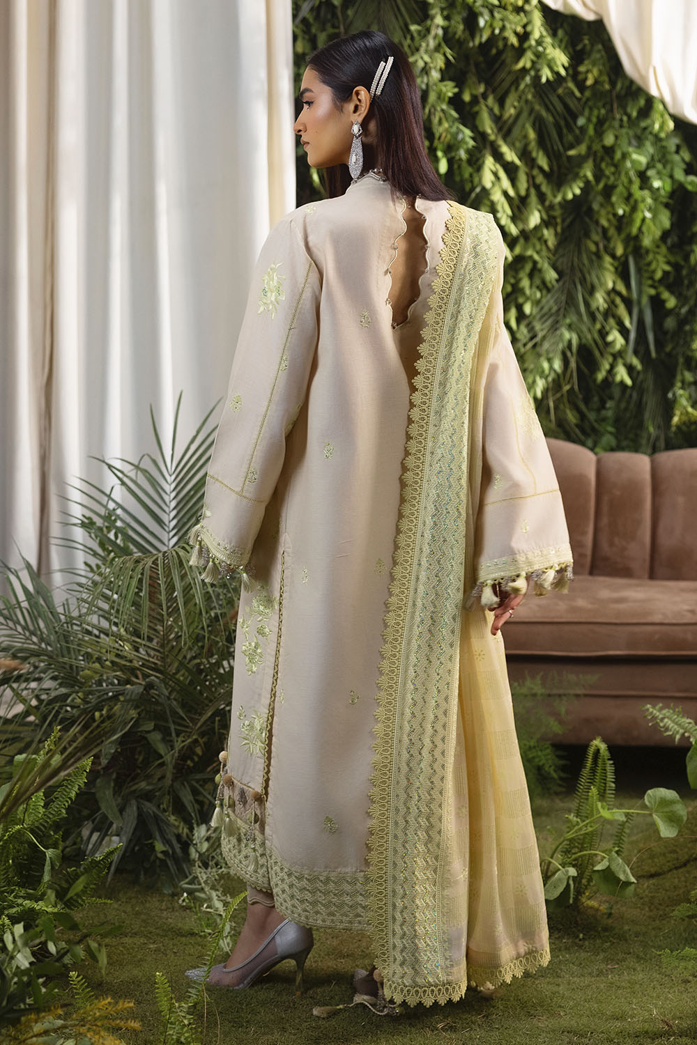 3 Piece Embroidered Lawn Suit With Embroidered Chiffon Dupatta
