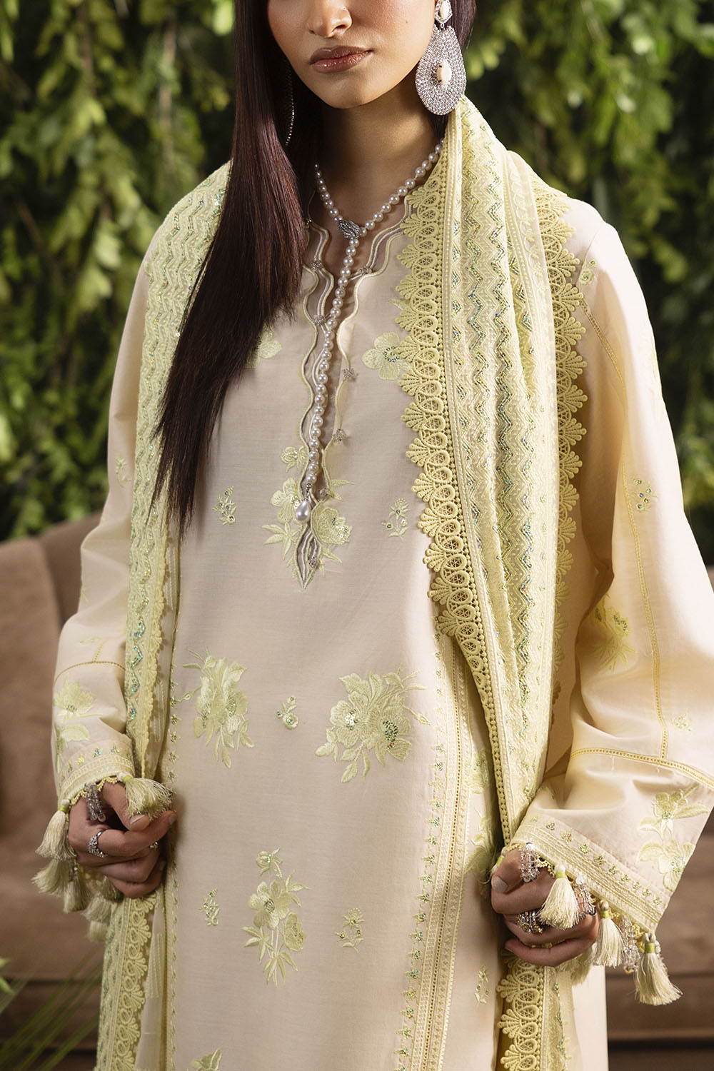 3 Piece Embroidered Lawn Suit With Embroidered Chiffon Dupatta