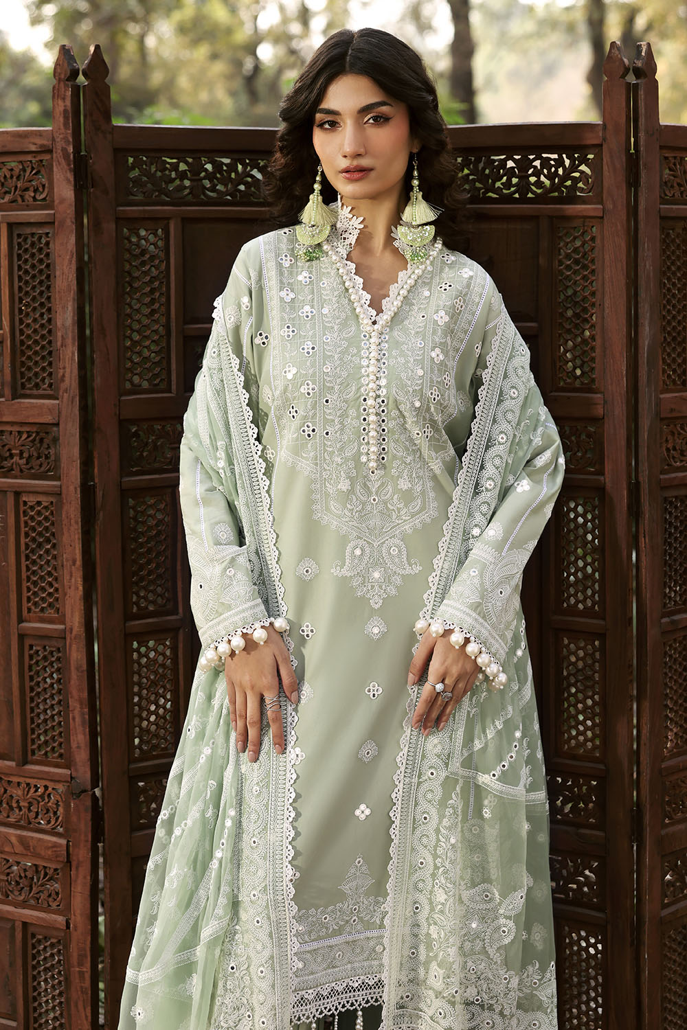 3 Piece Sequins Embroidered Lawn Suit With Chiffon Dupatta