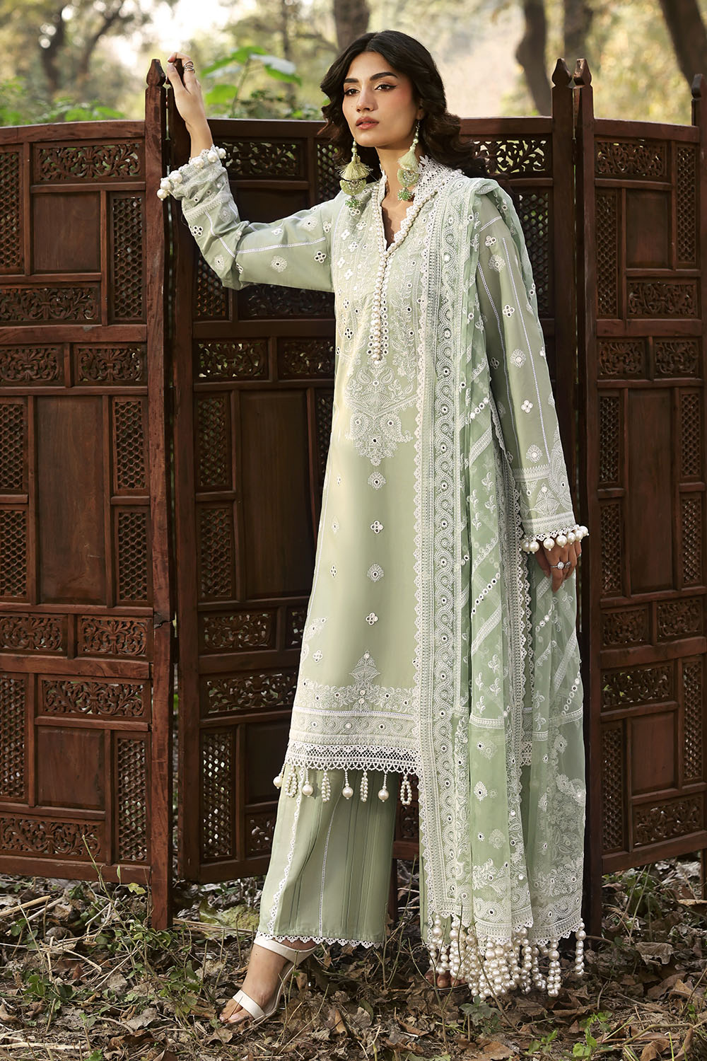 3 Piece Sequins Embroidered Lawn Suit With Chiffon Dupatta
