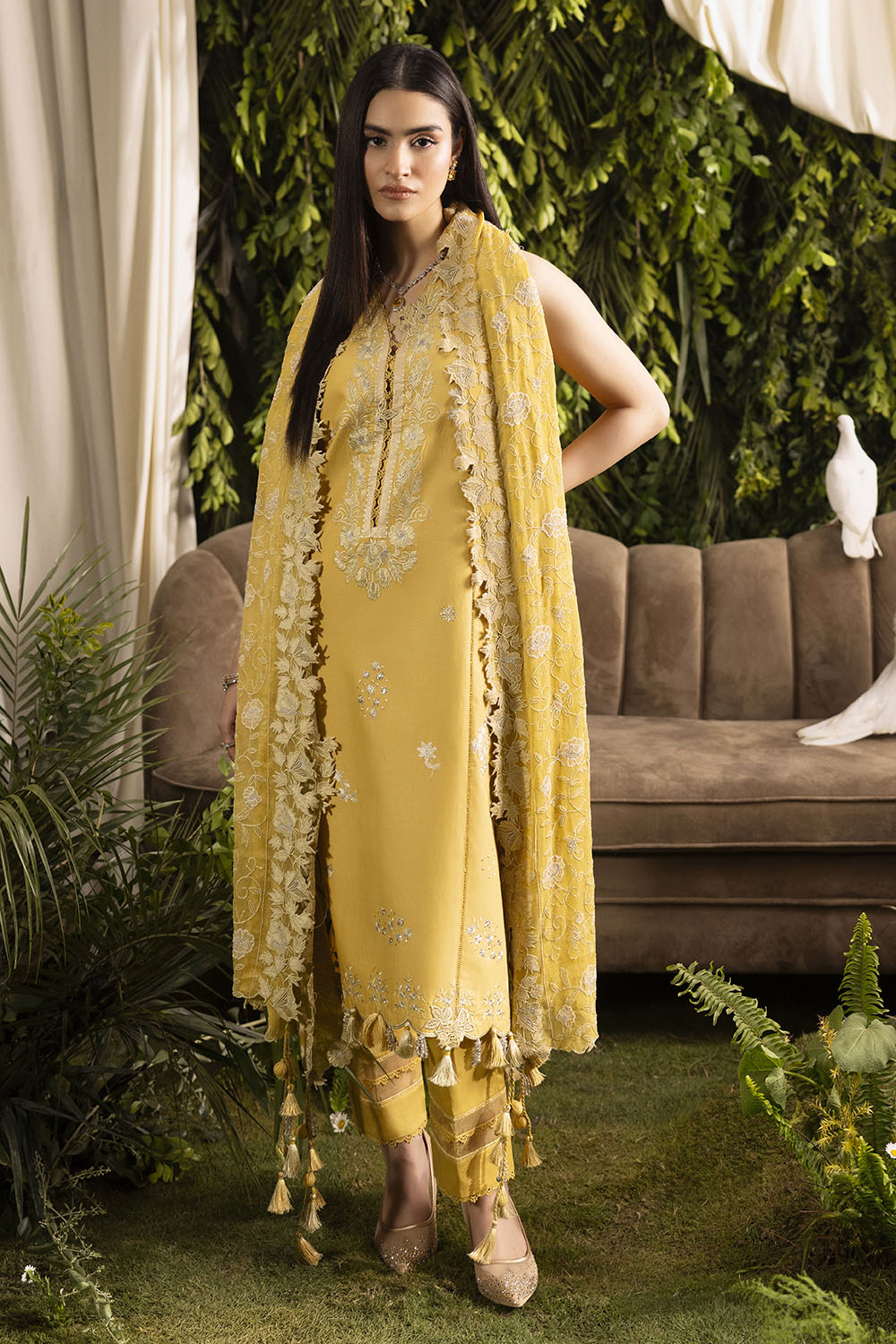 3 Piece Embroidered Lawn Suit With Embroidered Chiffon Dupatta
