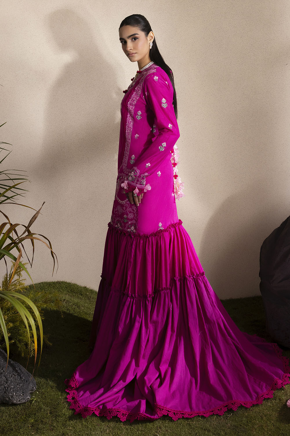 3 Piece Embroidered Lawn Suit with Embroidered Chiffon Dupatta