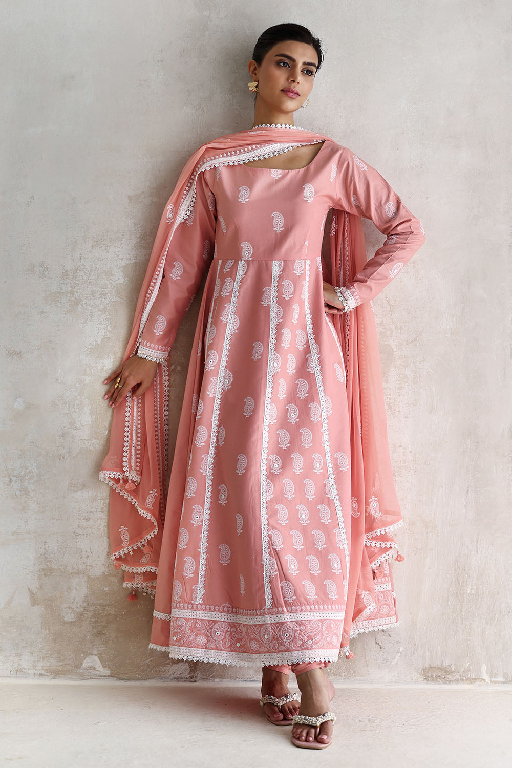 3 Piece Embroidered Lawn Suit with Embroidered Chiffon Dupatta