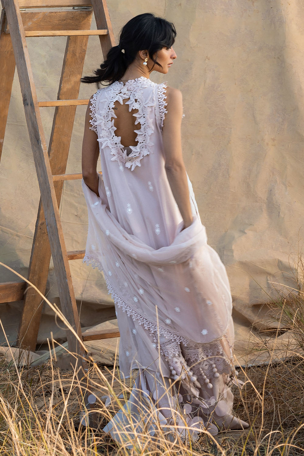 3 Piece Embroidered Swiss Voile Suit with Embroidered Chiffon Dupatta