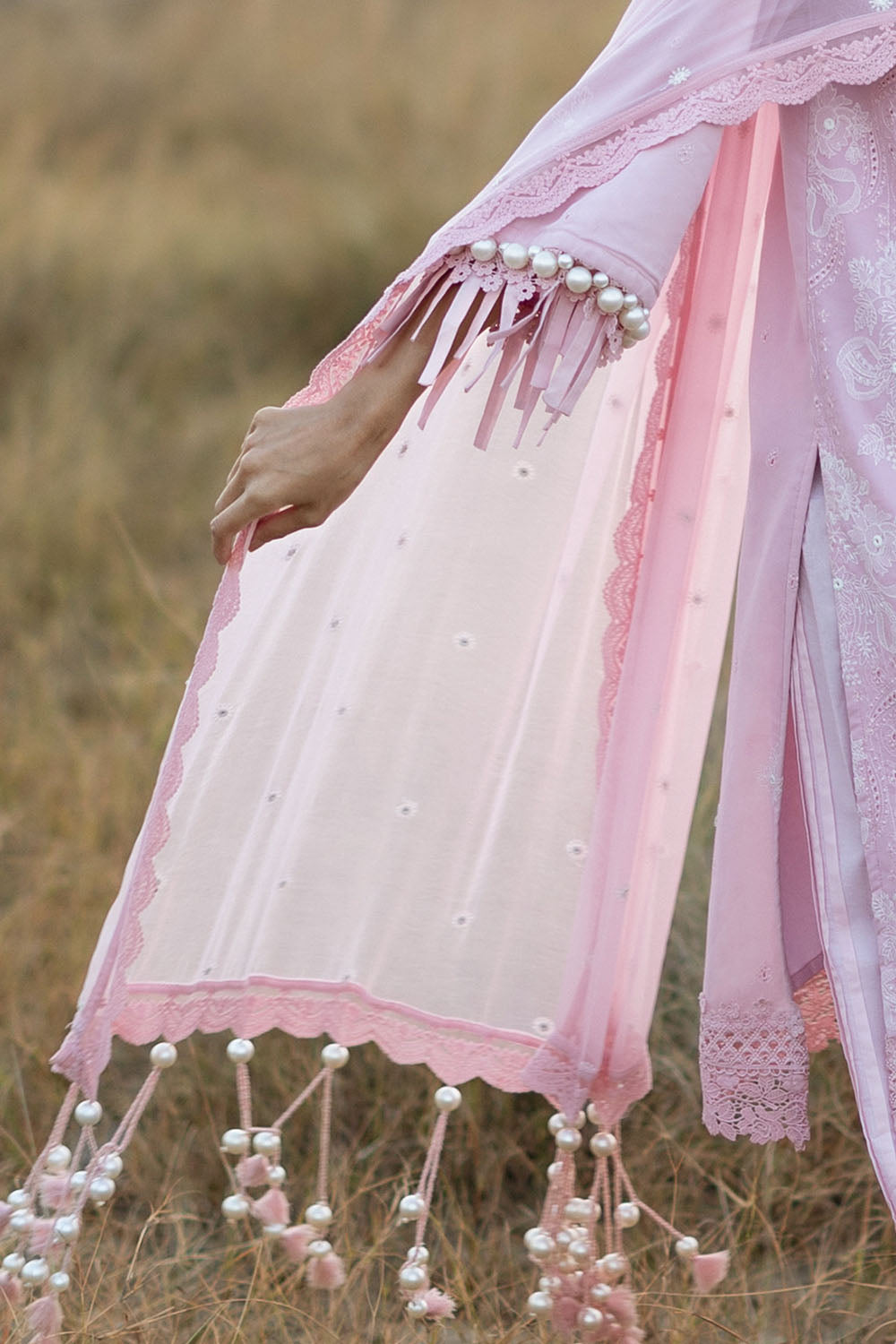 3 Piece Embroidered Swiss Voile Suit with Embroidered Chiffon Dupatta