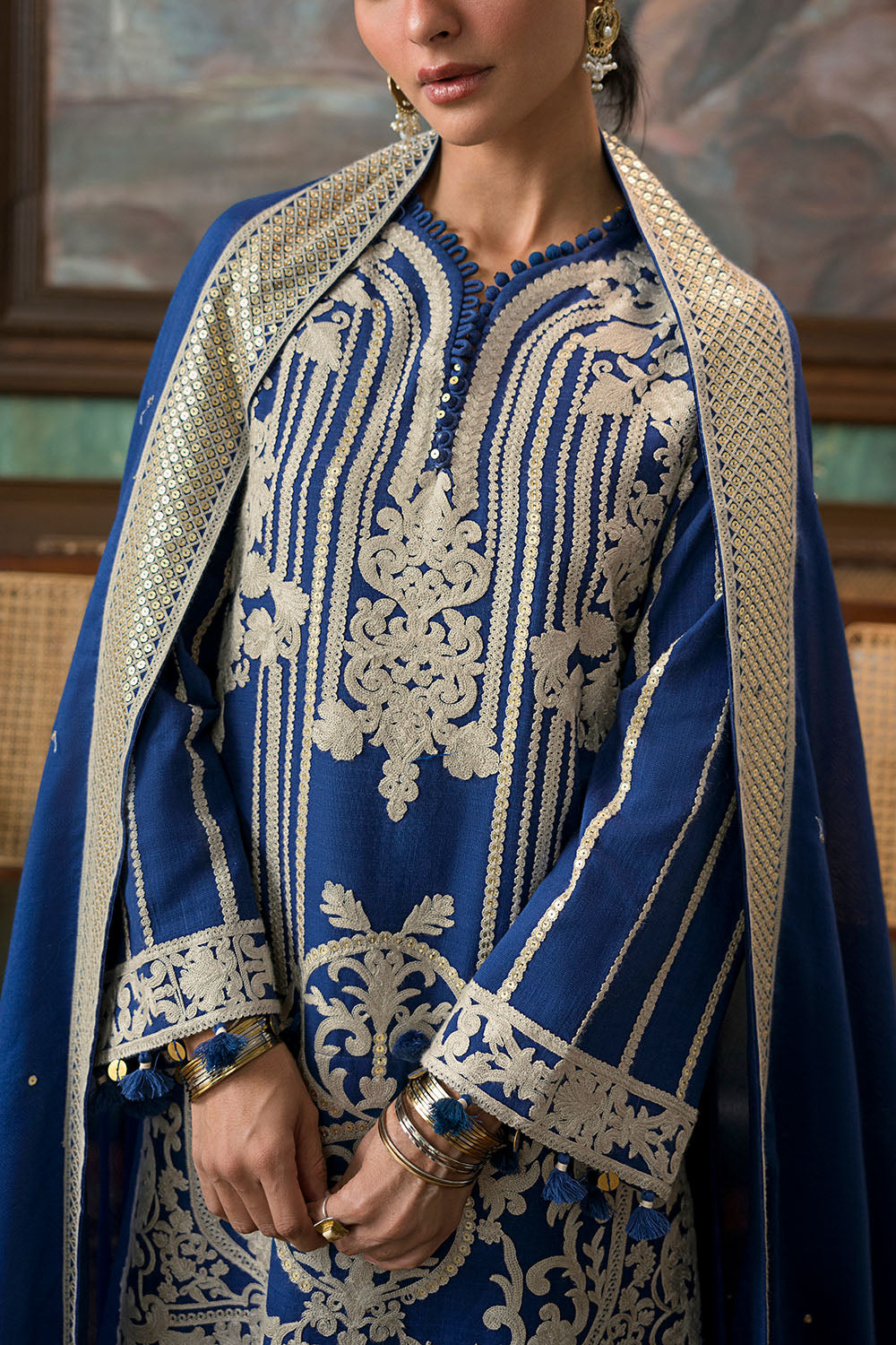 3 Piece Embroidered Suit - SP-62057
