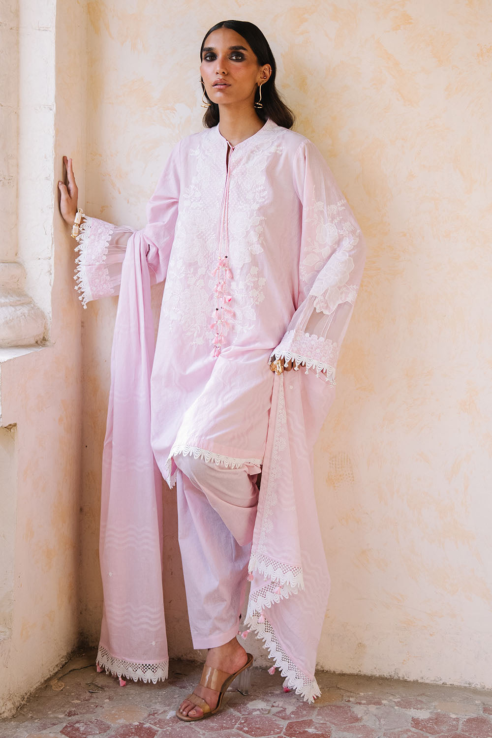 3 Piece Embroidered Jacquard Suit with Embroidered Jacquard Dupatta