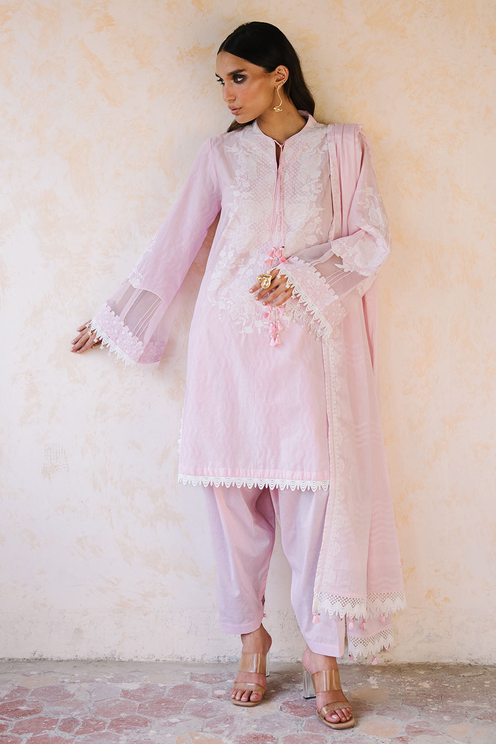 3 Piece Embroidered Jacquard Suit with Embroidered Jacquard Dupatta