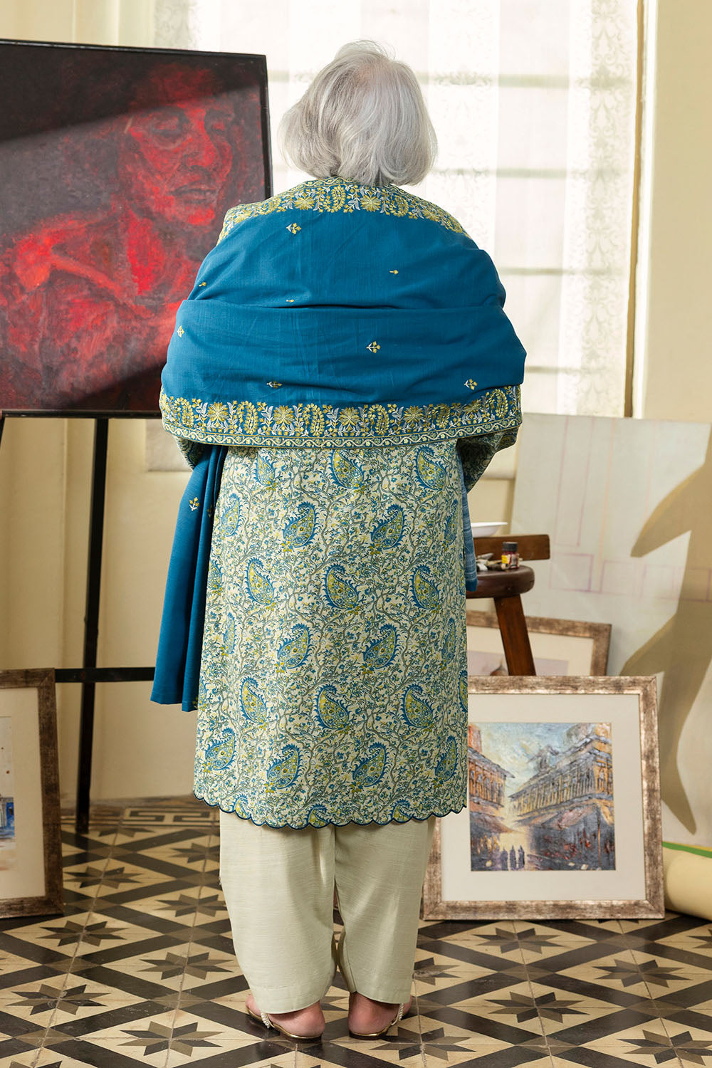 3 Piece Printed Khaddar Suit