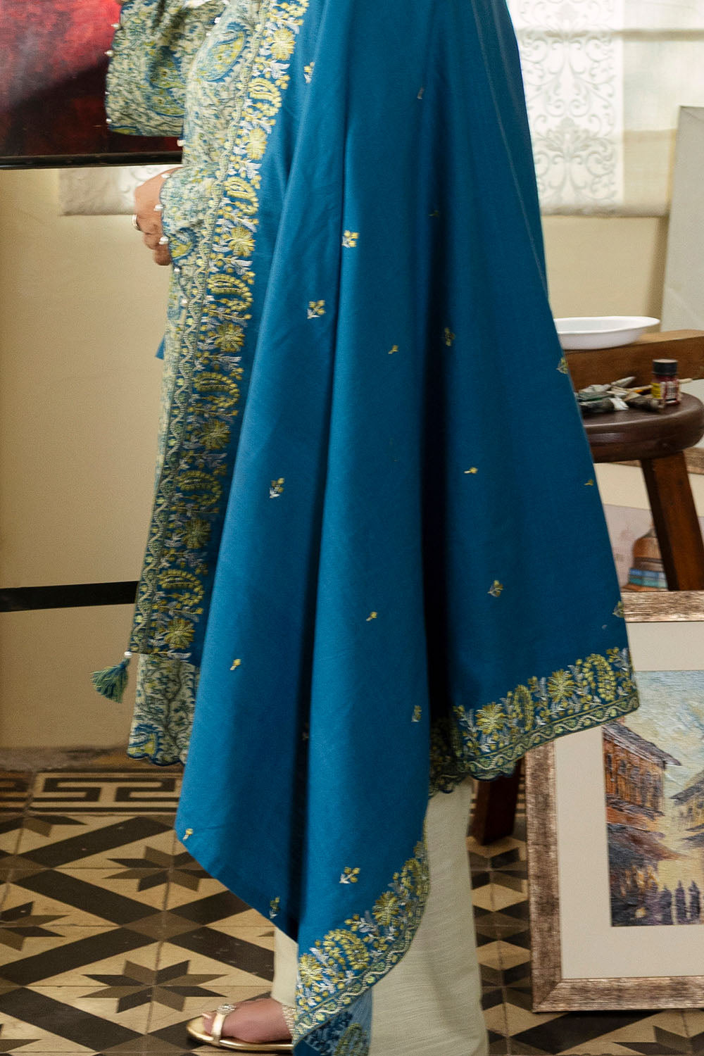 3 Piece Printed Khaddar Suit