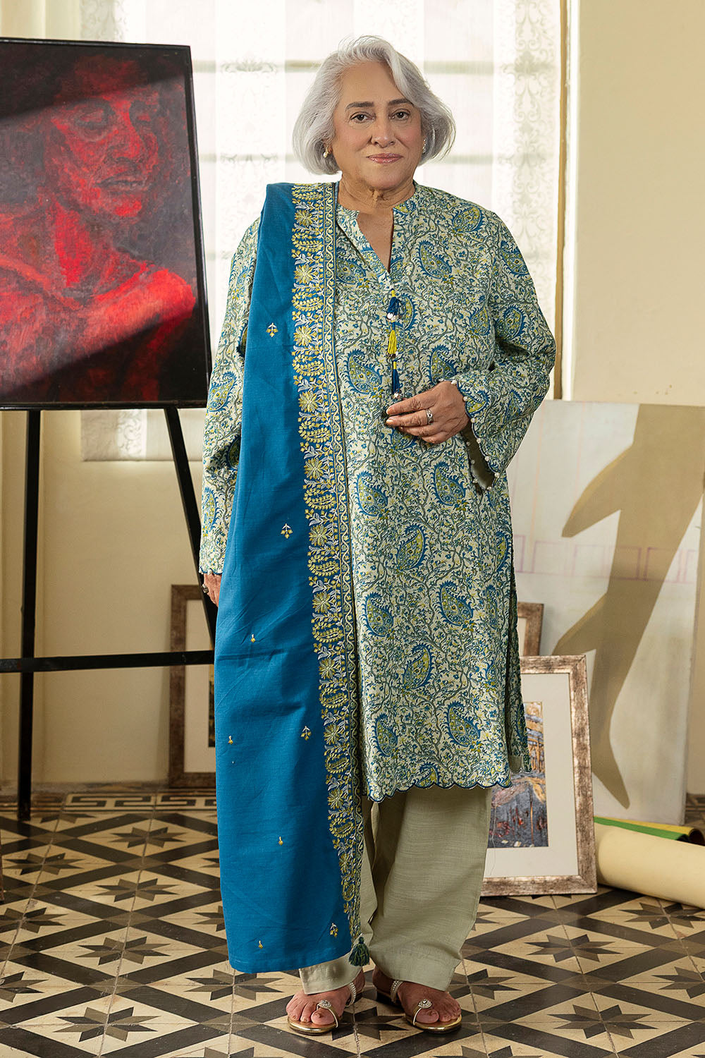 3 Piece Printed Khaddar Suit